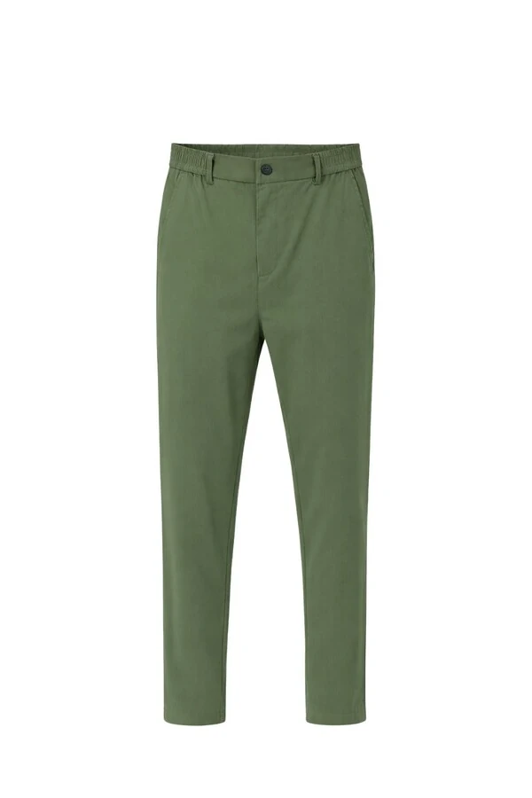 Calça masculina slim com cós elástico Kwi