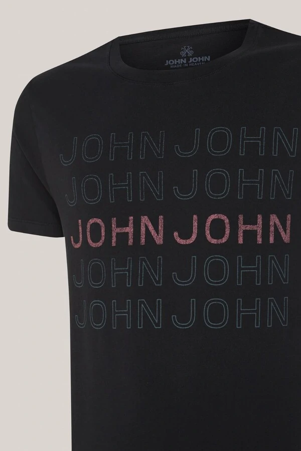 Camiseta slim fit 5 John black John John