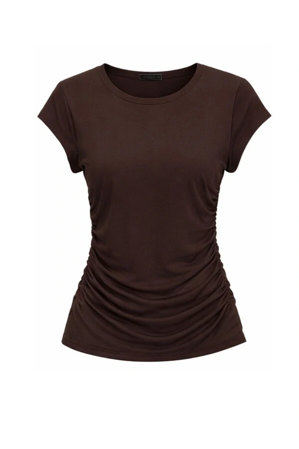 Blusa poliamida franzido lateral Kwi