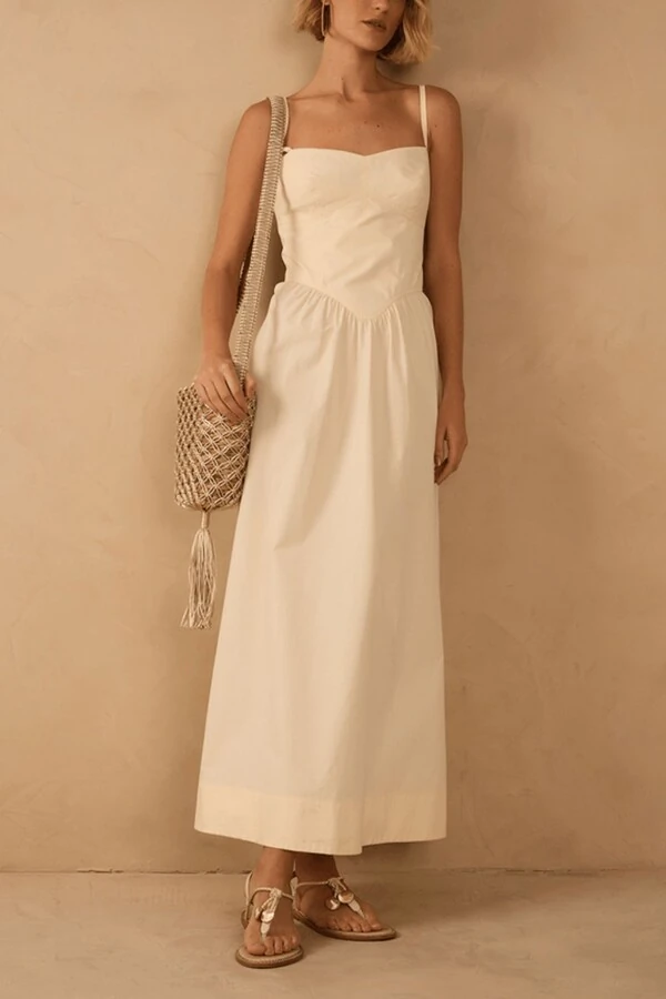 Vestido cropped algodão estruturado Dress to
