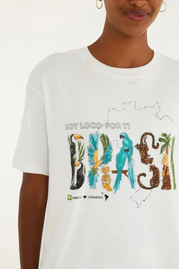 T-shirt media soy brasil off Farm