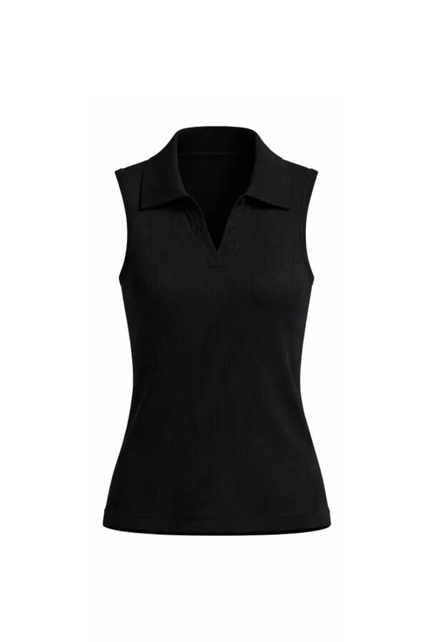 Polo em poliamida fitness sem manga Kwi