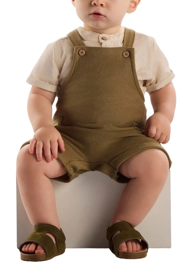 Jardineira em malha sarjada Up Baby