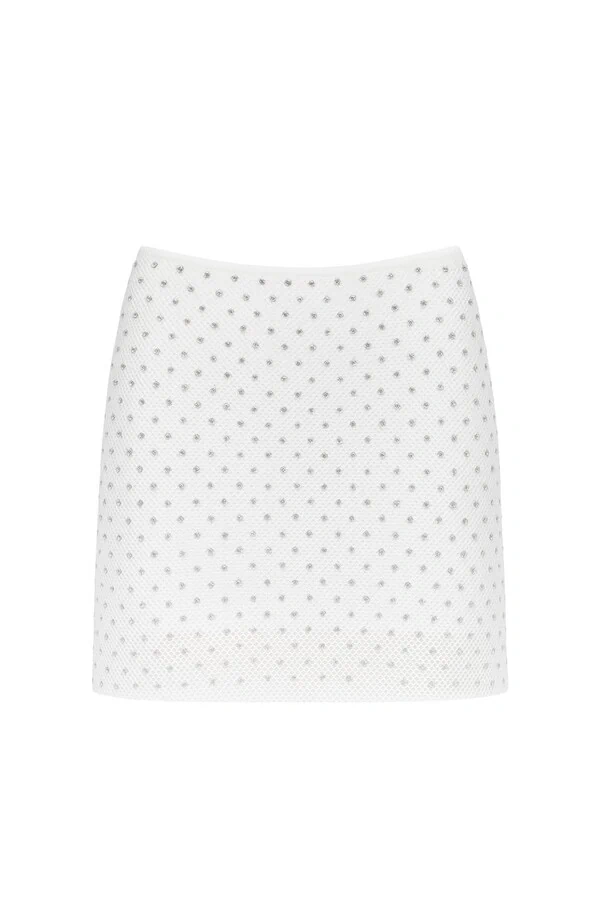 Saia curta rede com strass Kwi