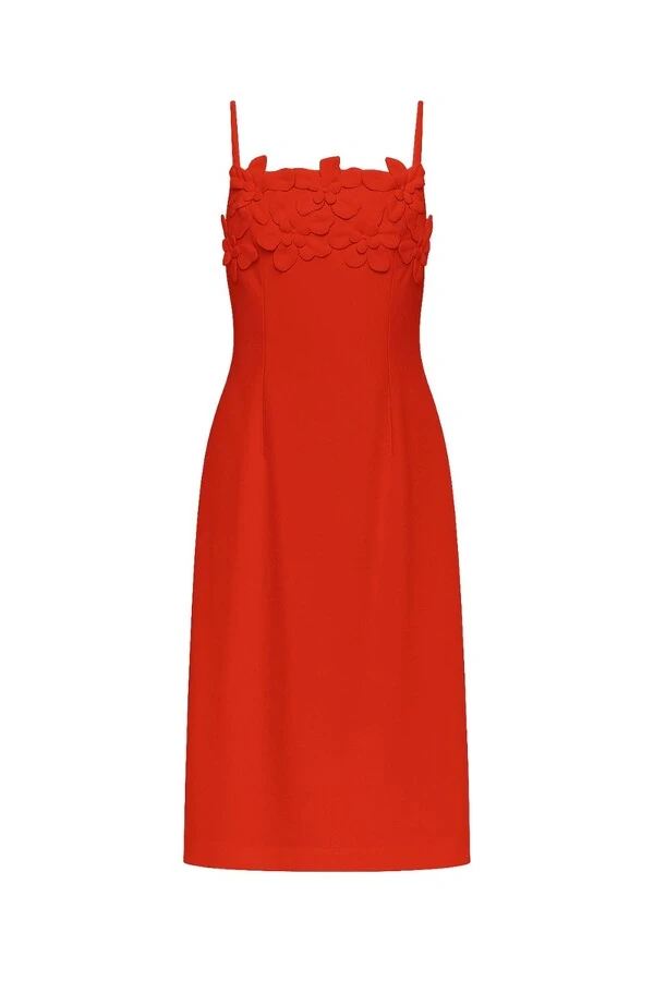 Vestido midi flores 3d Kwi