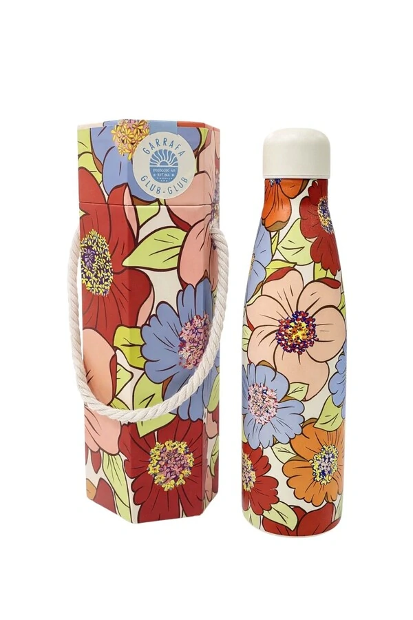 Garrafa glub glub floral carolina 500ml Farm