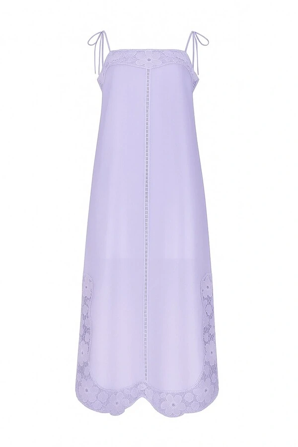Vestido alça algodão com guipir Kwi