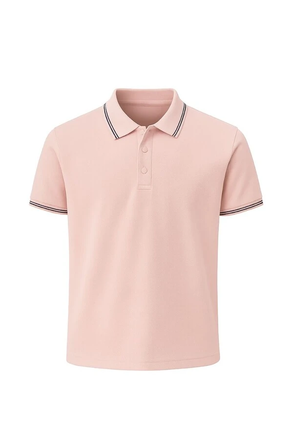Polo masculina com detalhe na gola e manga Kwi