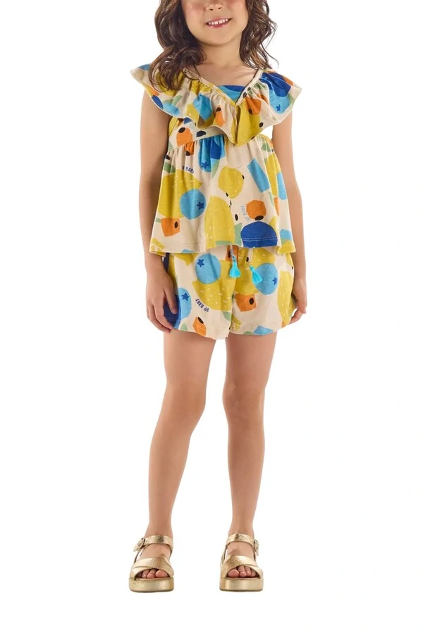 Conjunto blusa e short em malha flame Up Baby