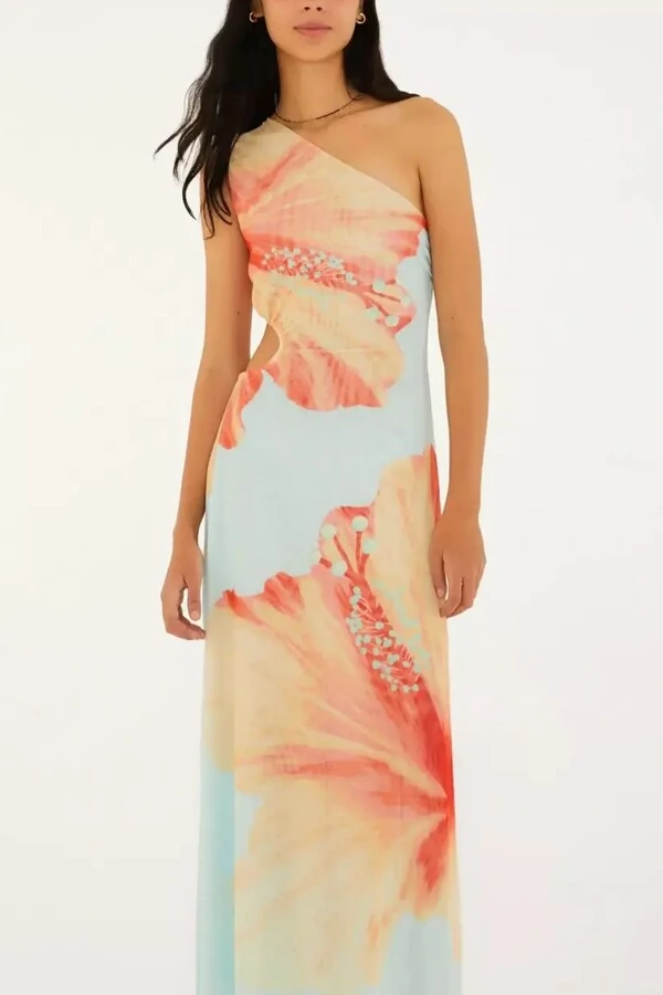 Vestido ombro só tule vestida de flor Farm