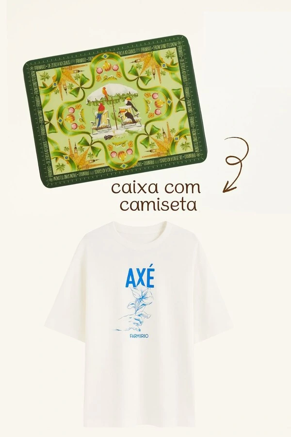 Tshirt ampla axé edição especial com caixa de presente Farm