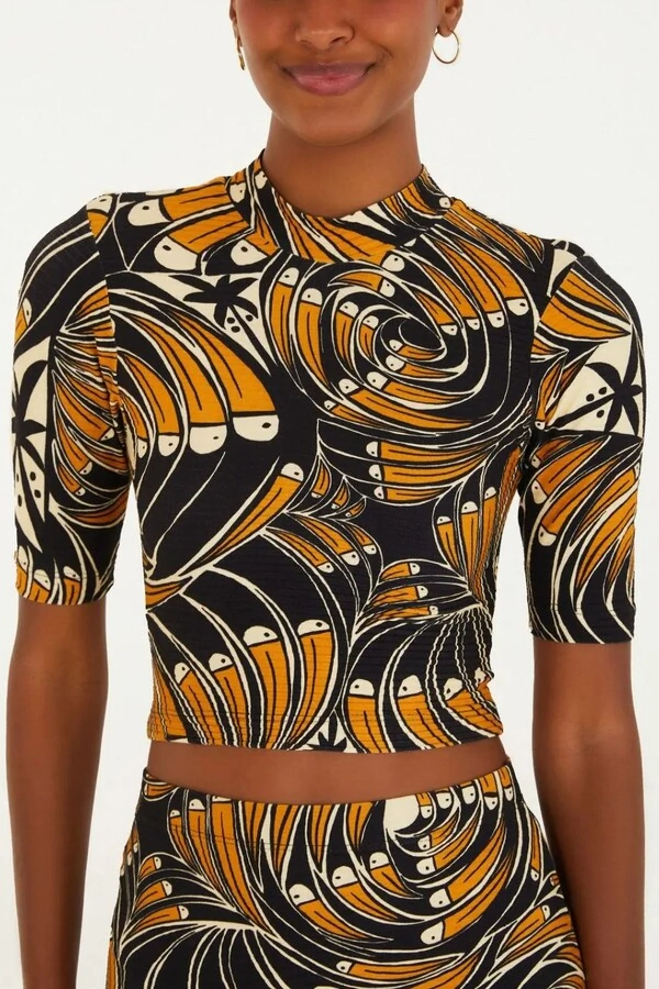 Blusa cropped leque de tucano Farm