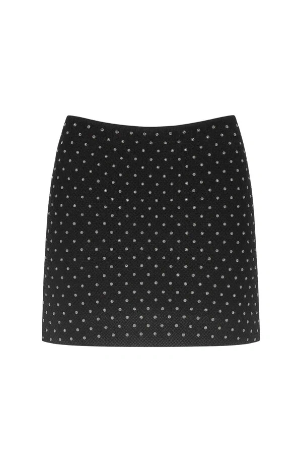 Saia curta rede com strass Kwi