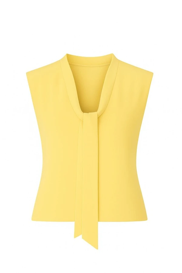 Blusa gola de laço tricot Kwi