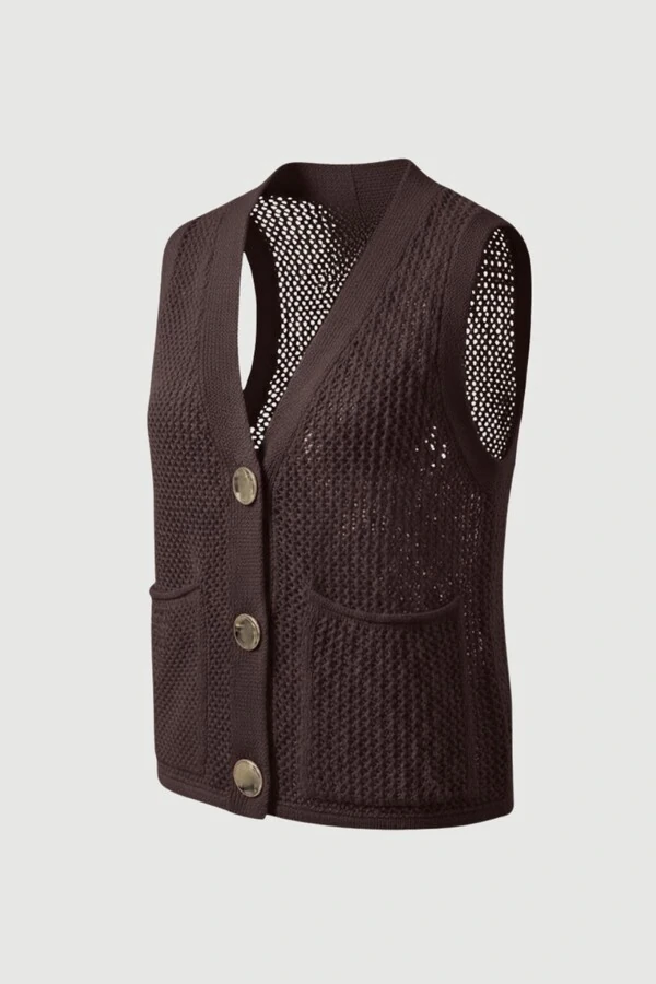 Colete feminino em tricot vazado Kwi