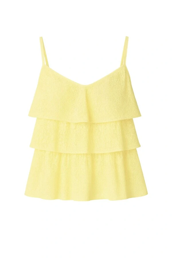 Blusa alça de renda com babado Kwi