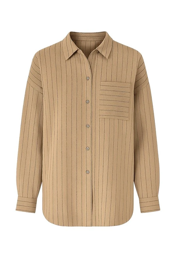 Camisa listrada com bolso Kwi