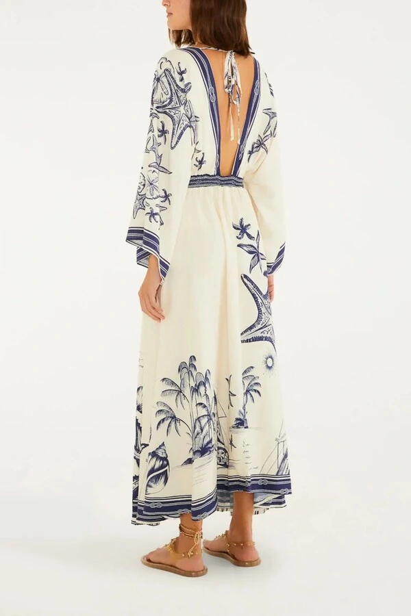 Vestido midi mar de ondas Farm