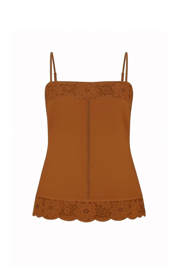 Blusa alça algodão com renda Kwi
