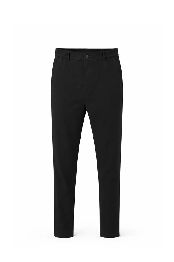 Calça masculina slim com cós elástico Kwi