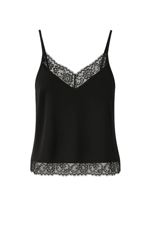 Blusa alcinha com renda na barra Kwi