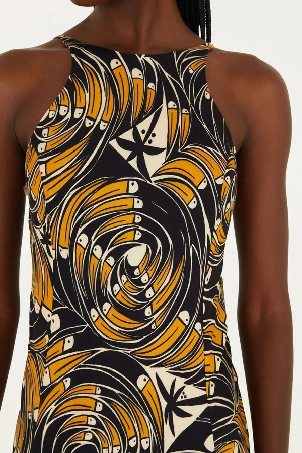 Vestido cropped leque de tucanos Farm
