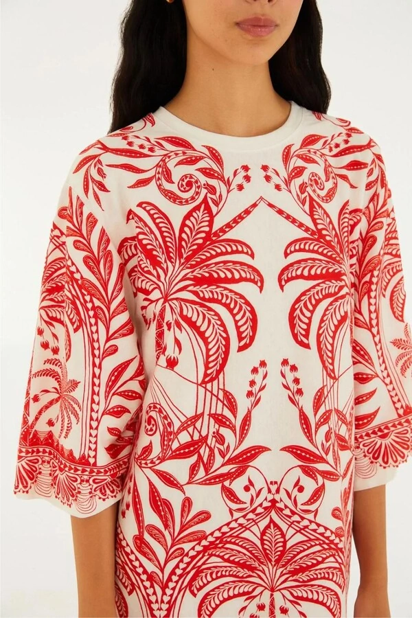 Vestido tshirt big coqueiro de flor Farm