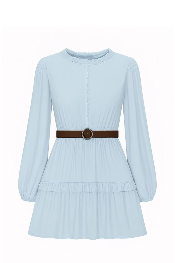 Vestido curto com manga longa Kwi