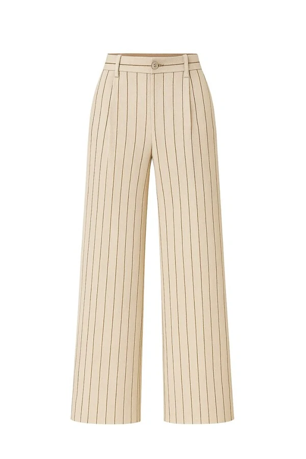 Calça alfaiataria pantalona listrada Kwi