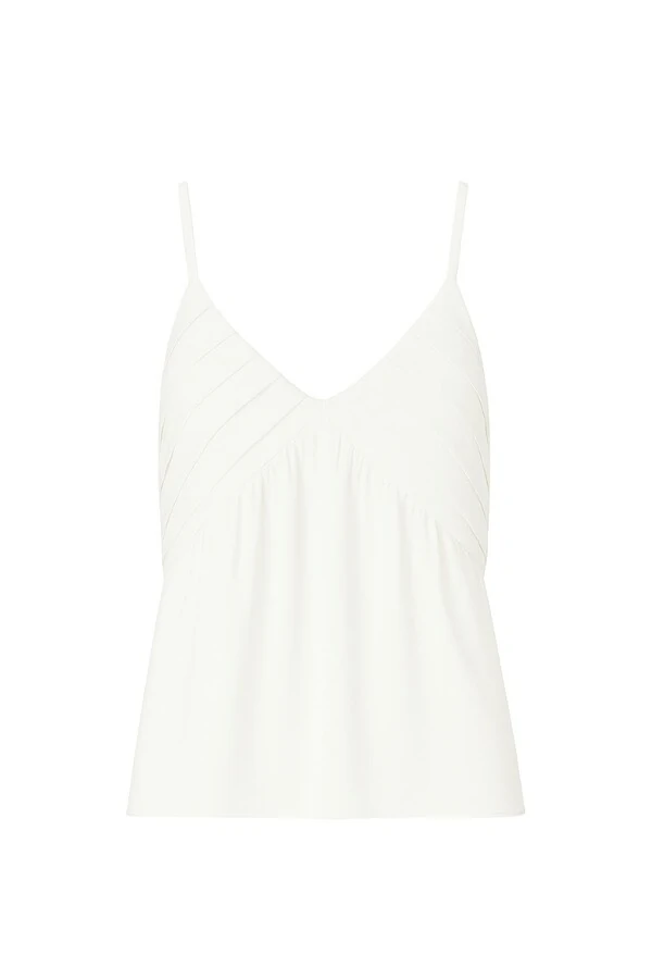 Blusa feminina alça fina com pregas Kwi