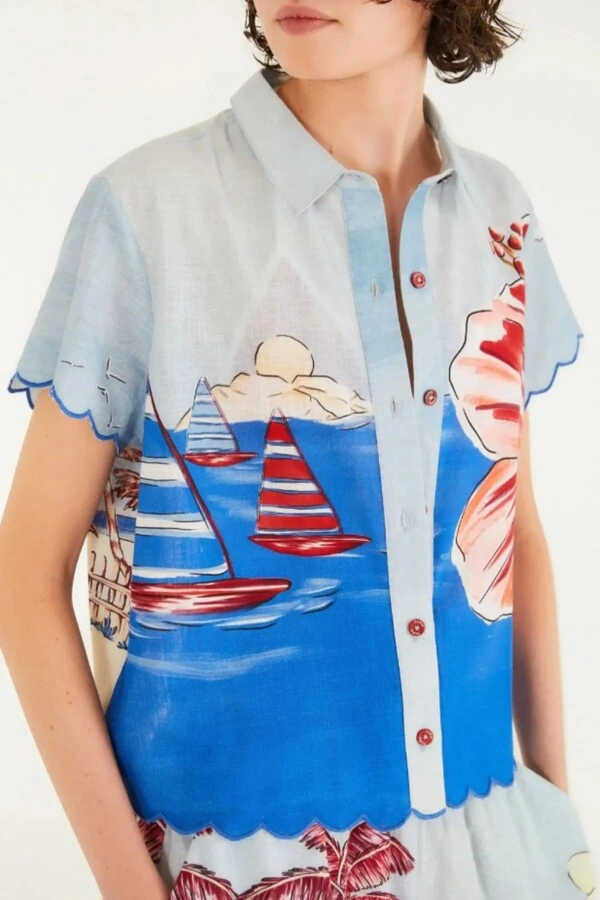 Camisa festone diario de verão Farm