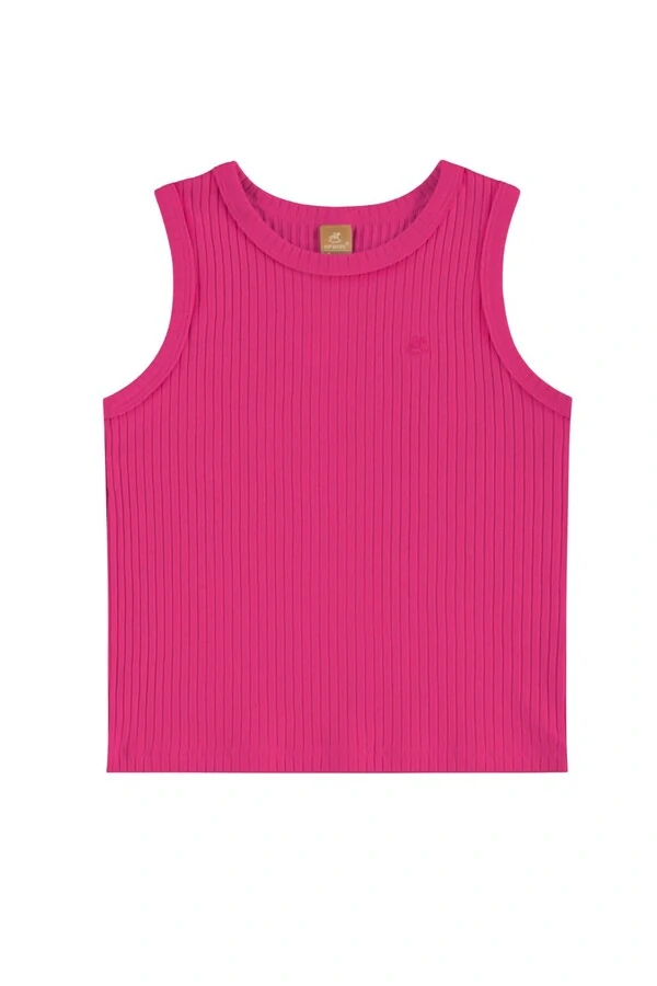 Blusa sem manga em ribana canelada Up Baby