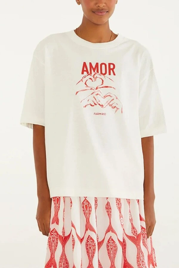 Tshirt ampla amor edição especial com caixa de presente Farm
