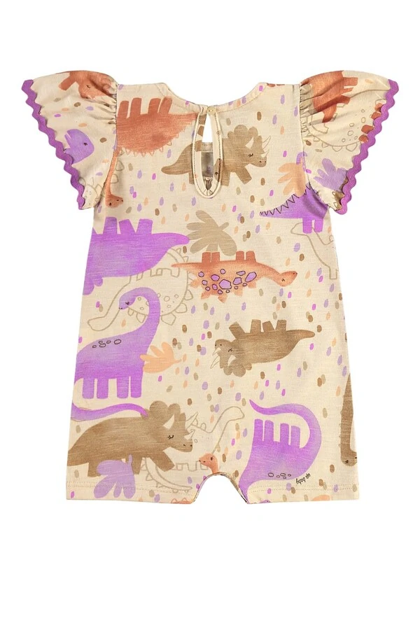 Macaquinho com faixa em malha flame linho Up Baby