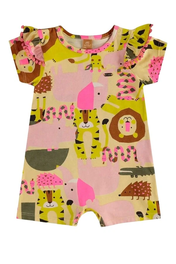 Macaquinho manga curta em meia malha Up Baby