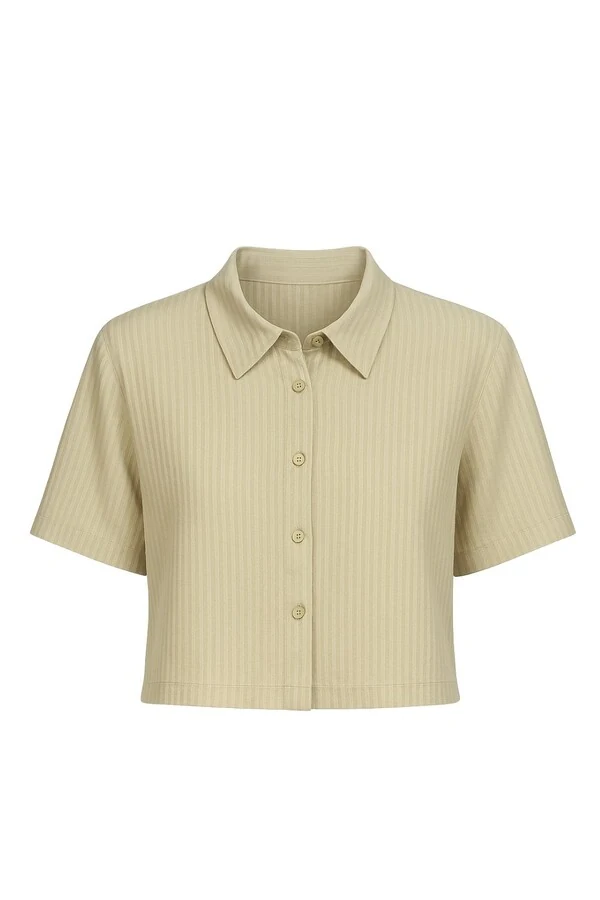 Camisa cropped manga curta Kwi