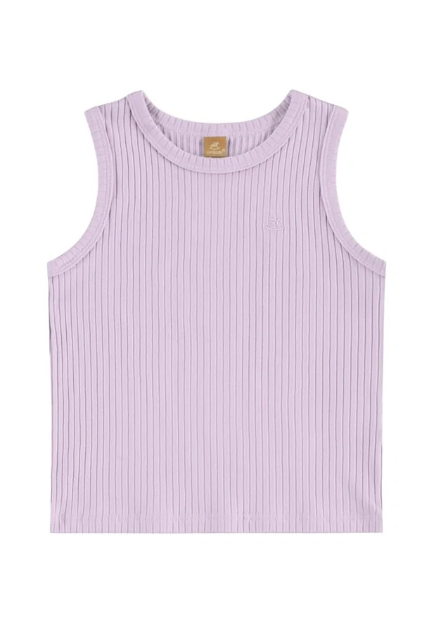 Blusa sem manga em ribana canelada Up Baby