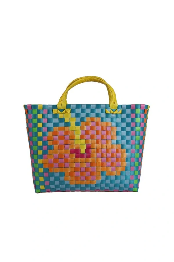 Bolsa tote artesanal P flor praia Bahia Farm