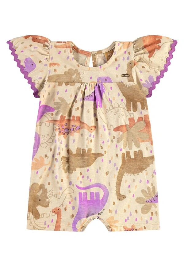 Macaquinho com faixa em malha flame linho Up Baby