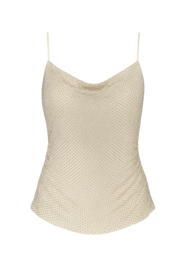 Blusa alça rede brilho Kwi