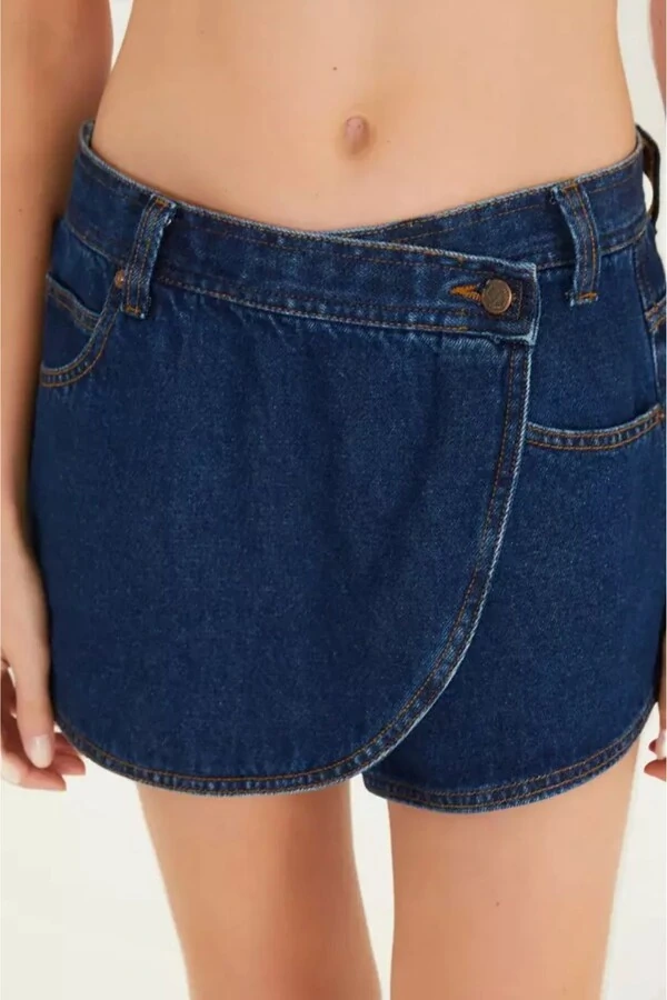 Short saia jeans curva Farm