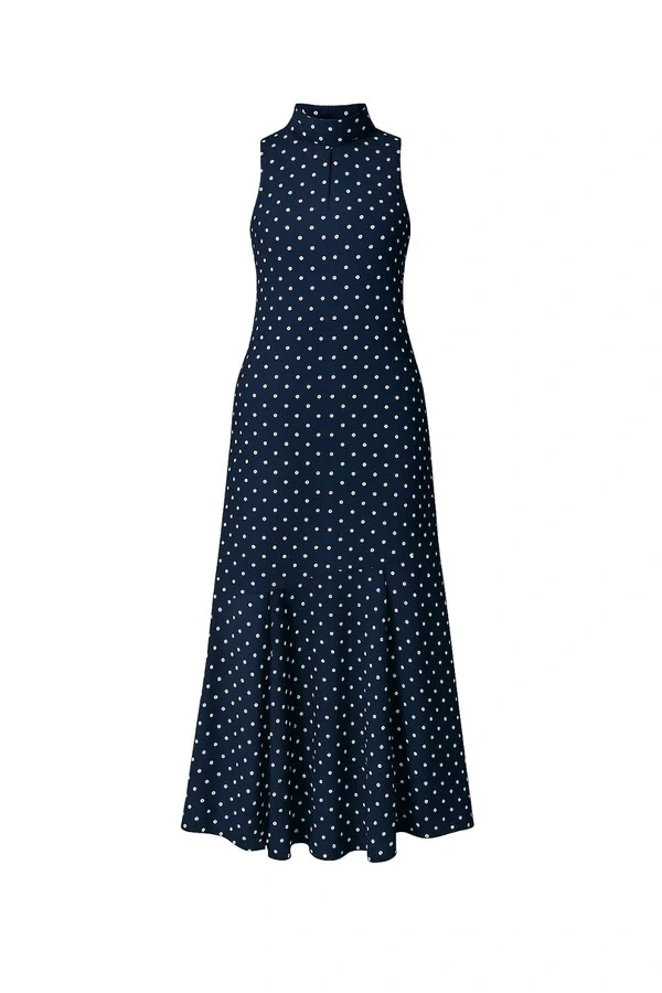 Vestido de bolinhas gola alta Kwi