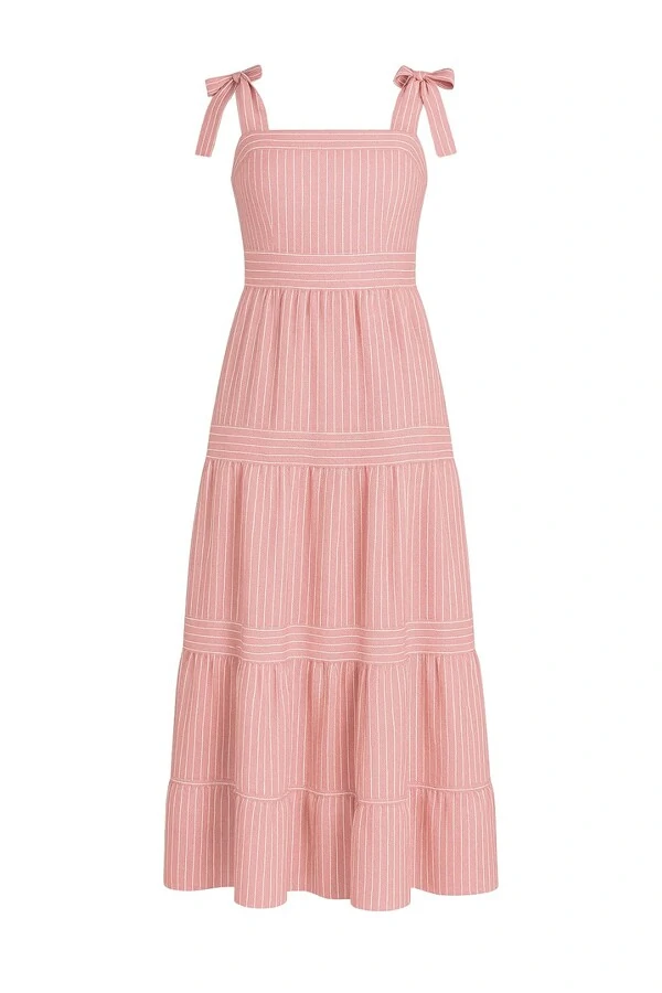 Vestido midi listrado Kwi