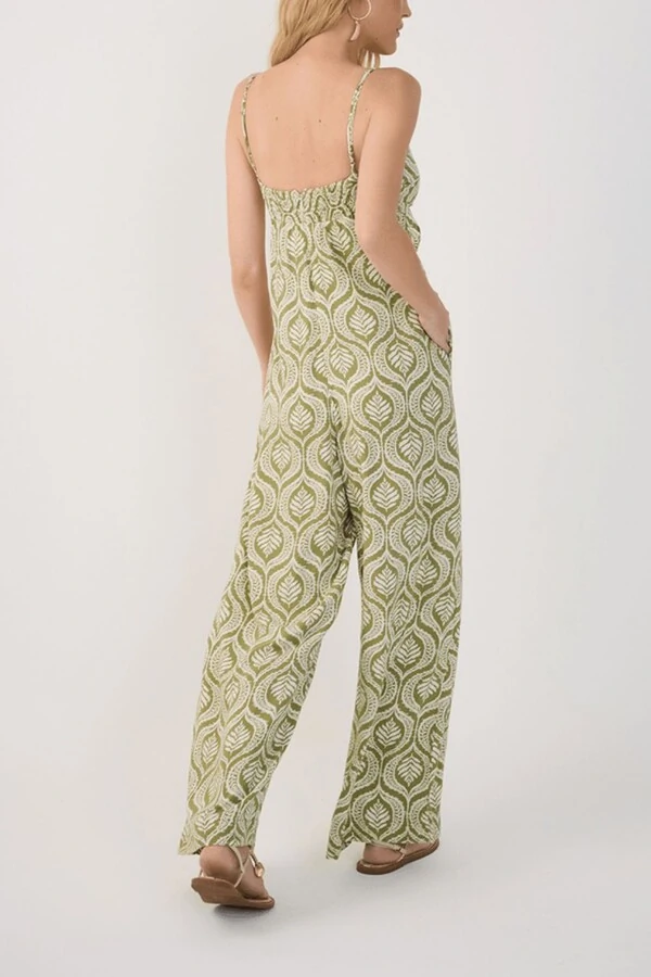 Macacão crepe estampa jardim Dress to