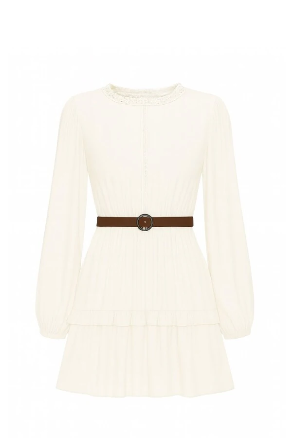 Vestido curto com manga longa Kwi