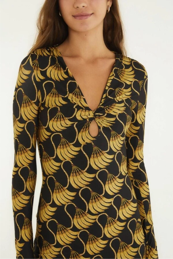 Vestido midi banana tassel mini Farm