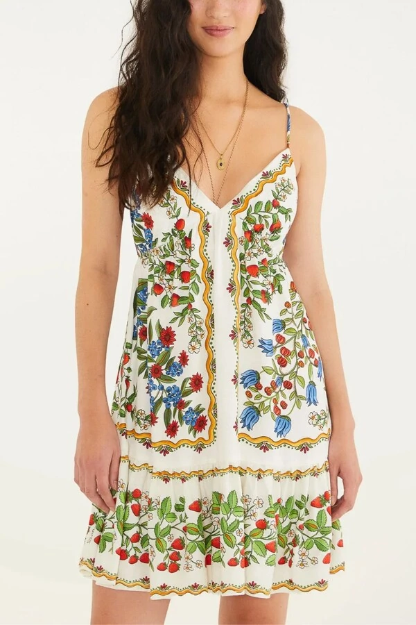 Vestido curto amor de fruta lenço Farm