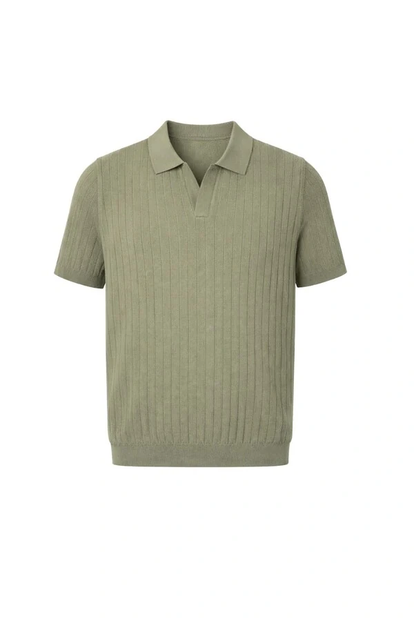 Polo masculina em retilinea texturizada Kwi