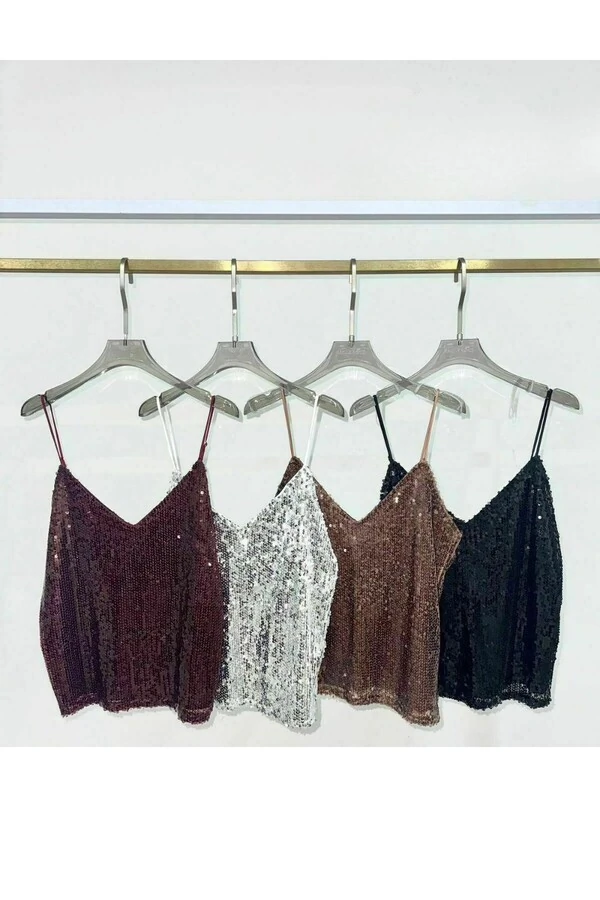 Blusa alça em paetê Kwi