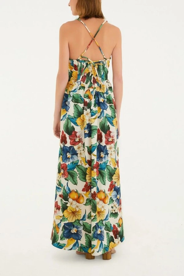 Vestido longo tropicalzinho Farm